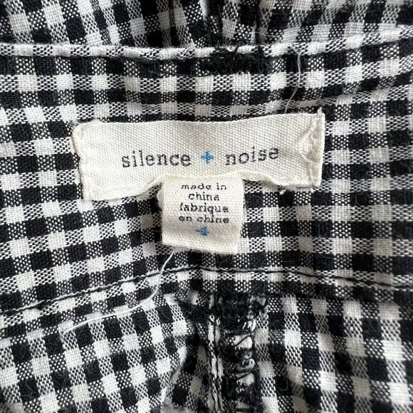 Urban Outfitters Silence Noise Gingham Black Plaid Tapered Trousers Pants Size 4 - Picture 8 of 13